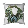 Begin Home Decor 26 x 26 in. Christmas Wreath-Double Sided Print Indoor Pillow 5541-2626-HO21